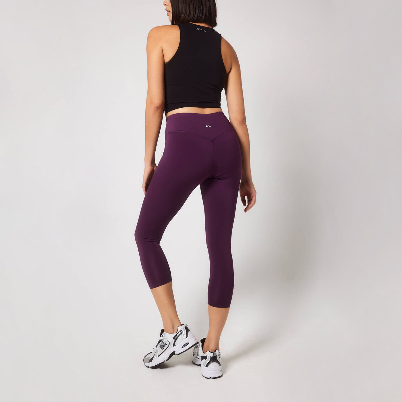 Focus Cropped High-Waisted Sportleggings - Brombeerpflaume