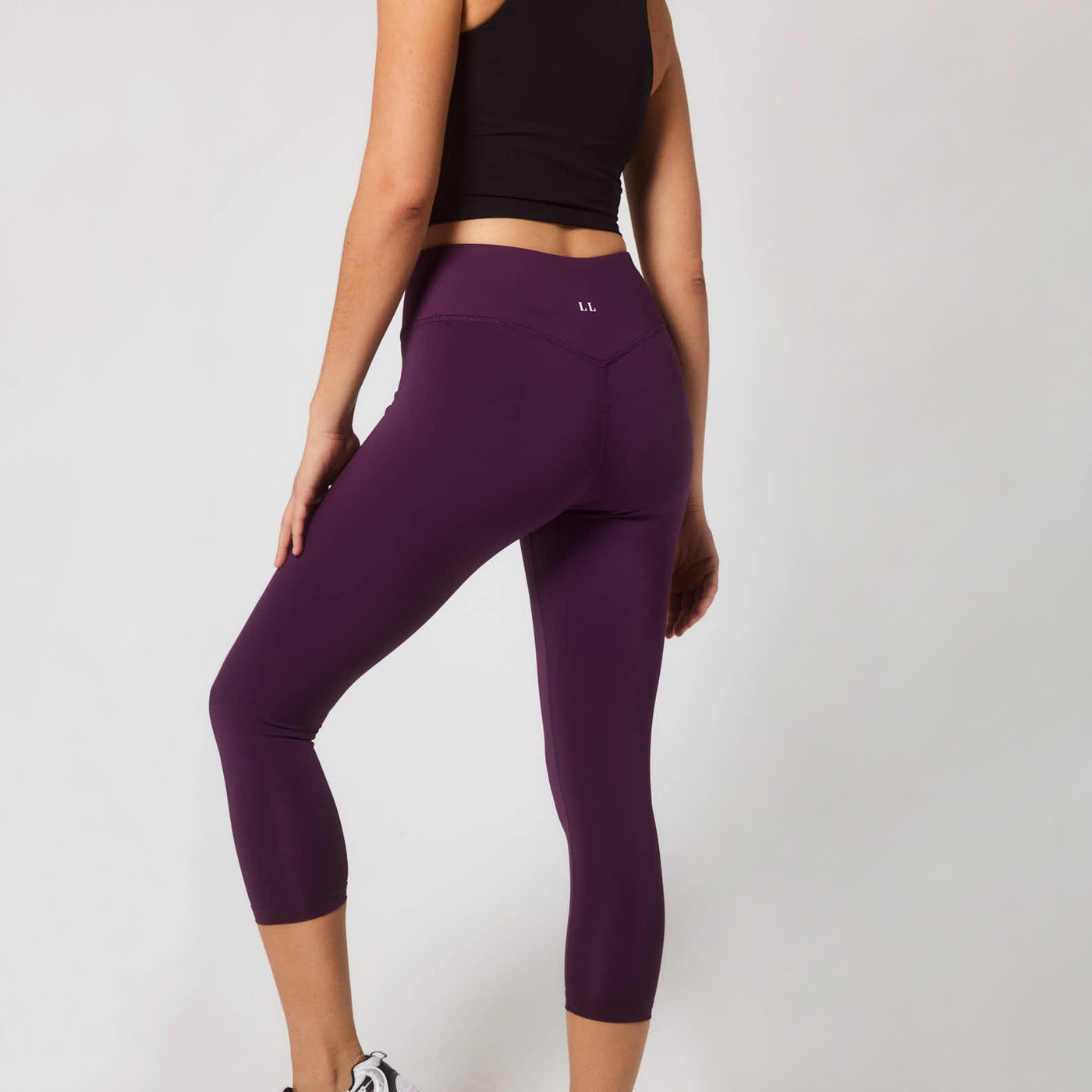 Focus Cropped High-Waisted Sportleggings - Brombeerpflaume