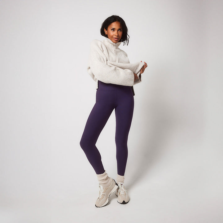 Winter Alltag Leggings mit Hohem Bund – Midnight Plum
