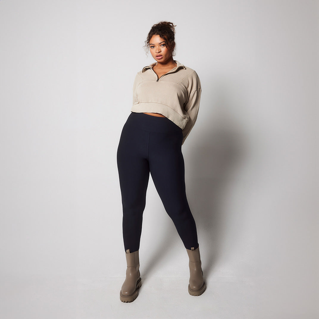 Everyday Winter High Waisted Leggings Curvy - Vintage Navy