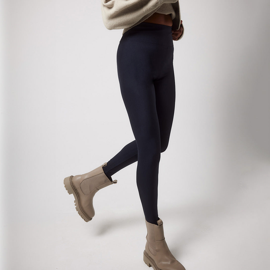 Alltägliche Winter-Leggings mit hoher Taille  - Vintage Navy
