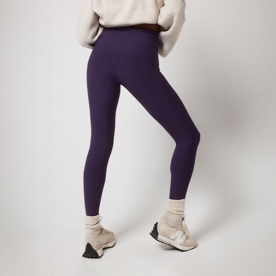 Alltägliche Winter-Leggings mit hoher Taille  - Midnight Plum