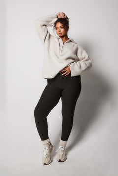 Winter Alltags-Leggings mit hoher Taille – Tiefes Oliv