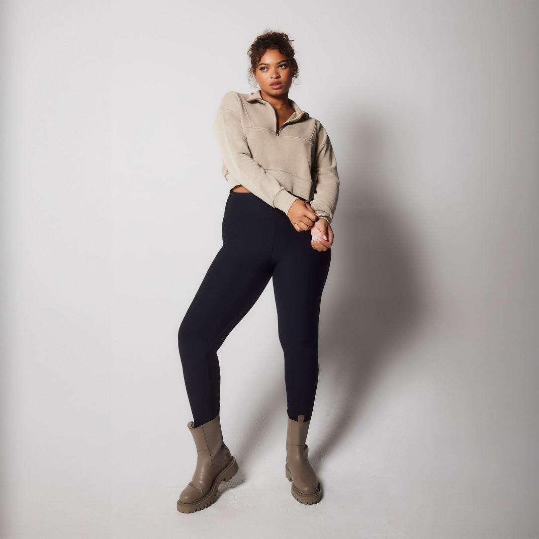 Everyday Winter High Waisted Leggings Curvy - Vintage Navy