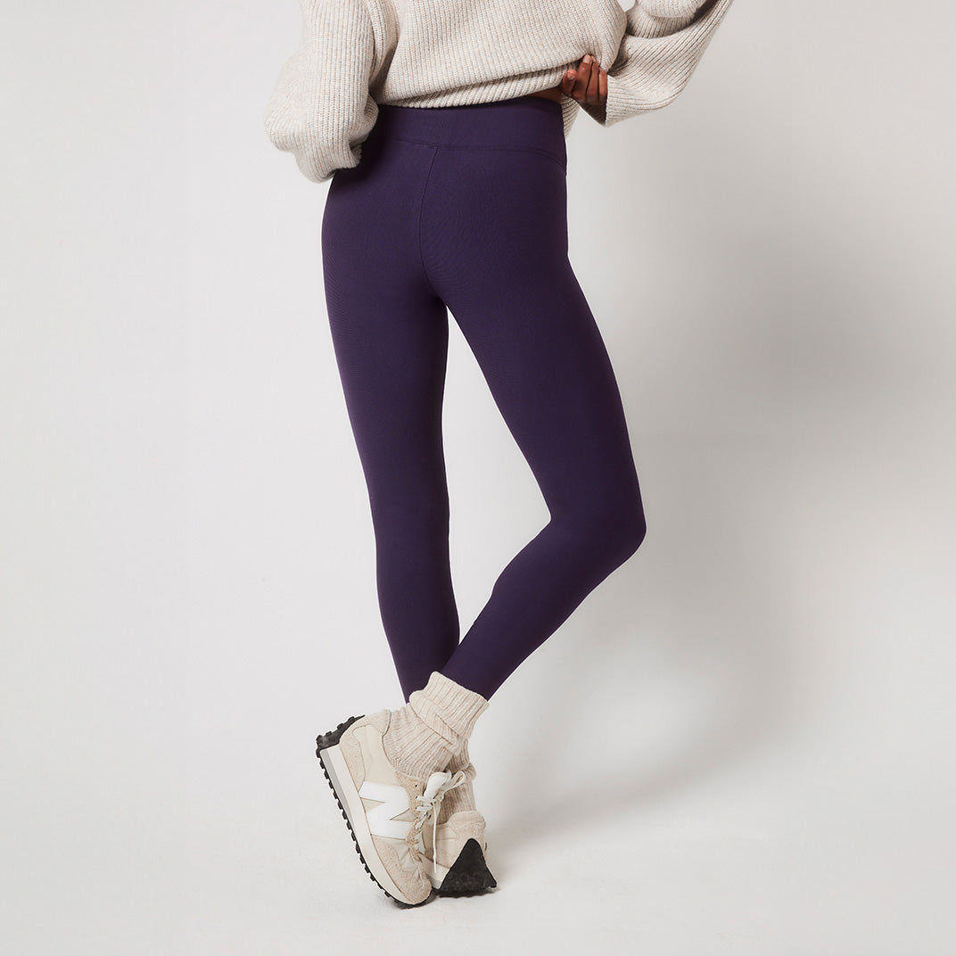 Alltägliche Winter-Leggings mit hoher Taille  - Midnight Plum