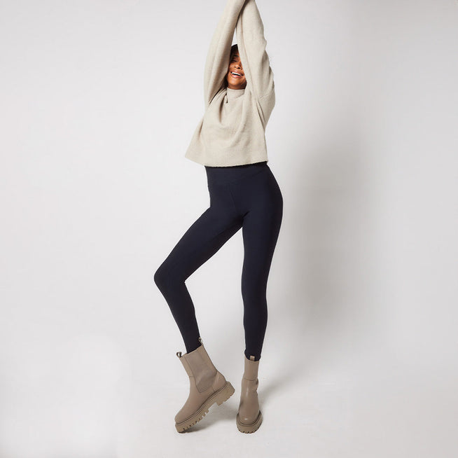 Alltägliche Winter-Leggings mit hoher Taille  - Vintage Navy