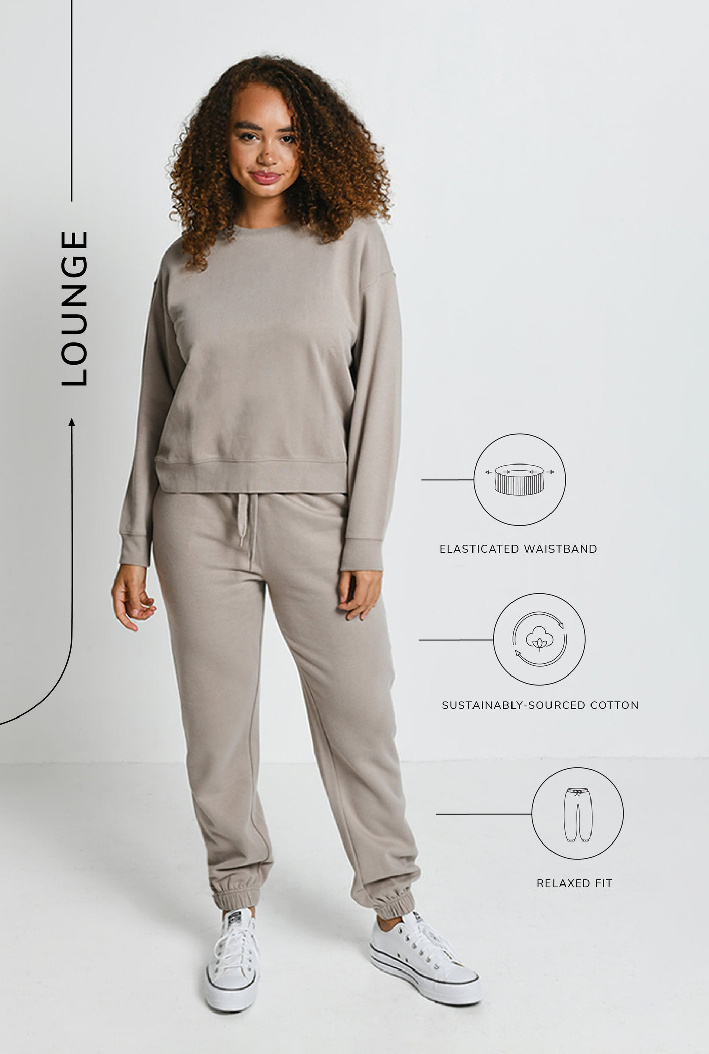 Alltägliche Jogginghose Komfort - Oatmeal-Beige