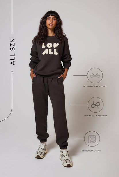 ALL SZN Bio-Jogger mit Bündchen Curvy - Black Coffee