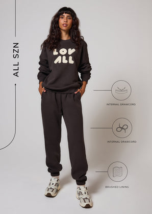ALL SZN Bio-Jogger mit Bündchen - Black Coffee