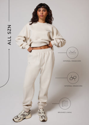 ALL SZN Bio-Jogger mit Bündchen Curvy - Ecru