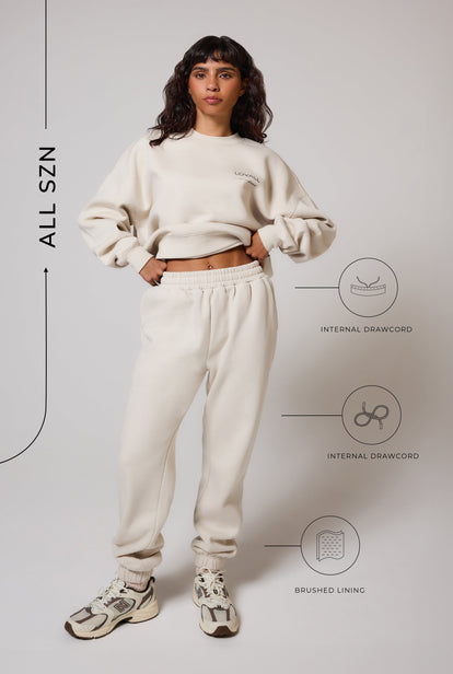 ALL SZN Bio-Jogger mit Bündchen Curvy - Ecru