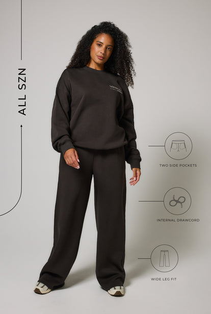 ALL SZN Bio-Jogger mit weitem Bein - Black Coffee