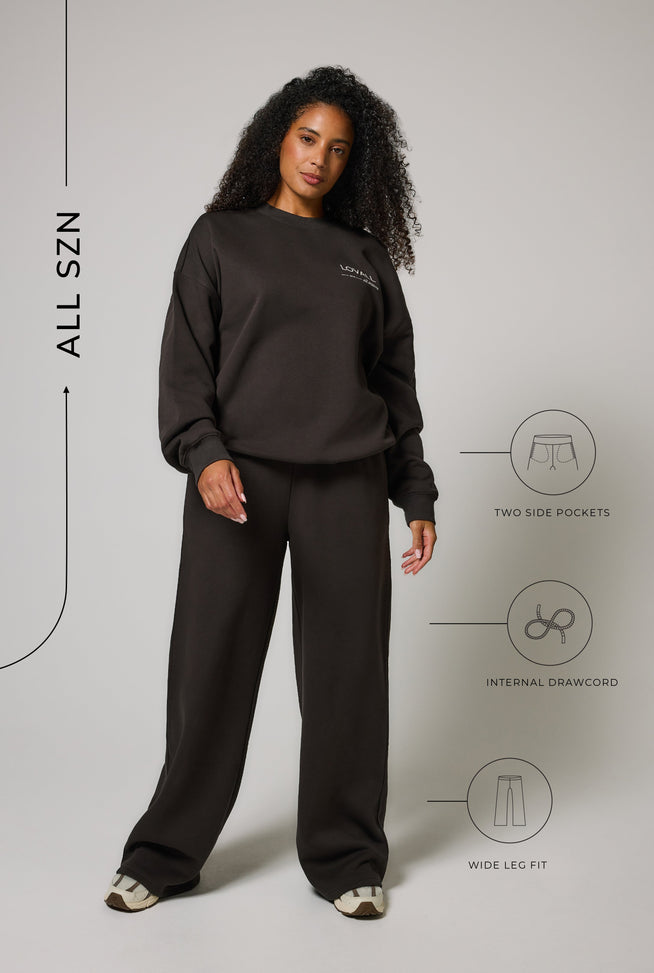 ALL SZN Bio-Jogger mit weitem Bein Curvy - Black Coffee