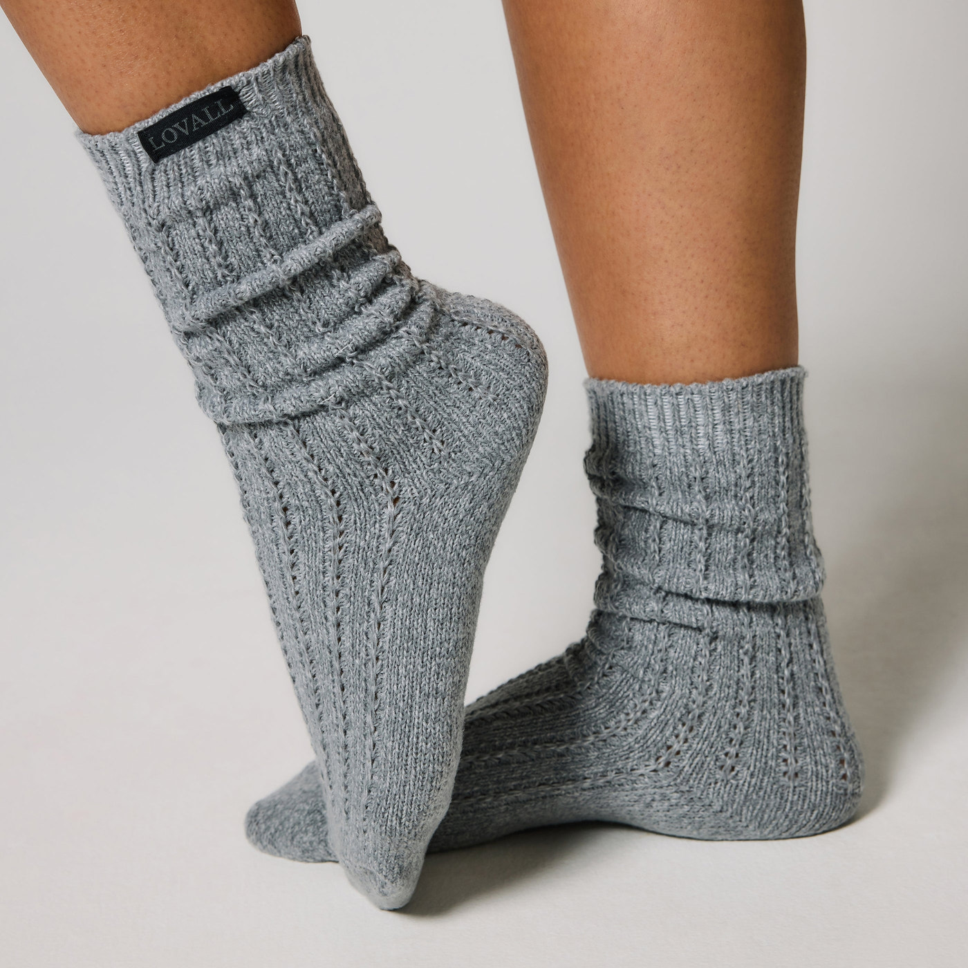 Gestrickte Socke - Dunkelgrau