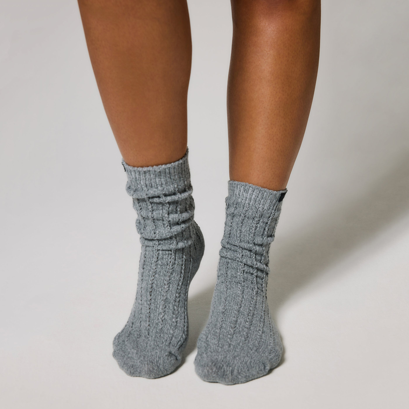 Gestrickte Socke - Dunkelgrau