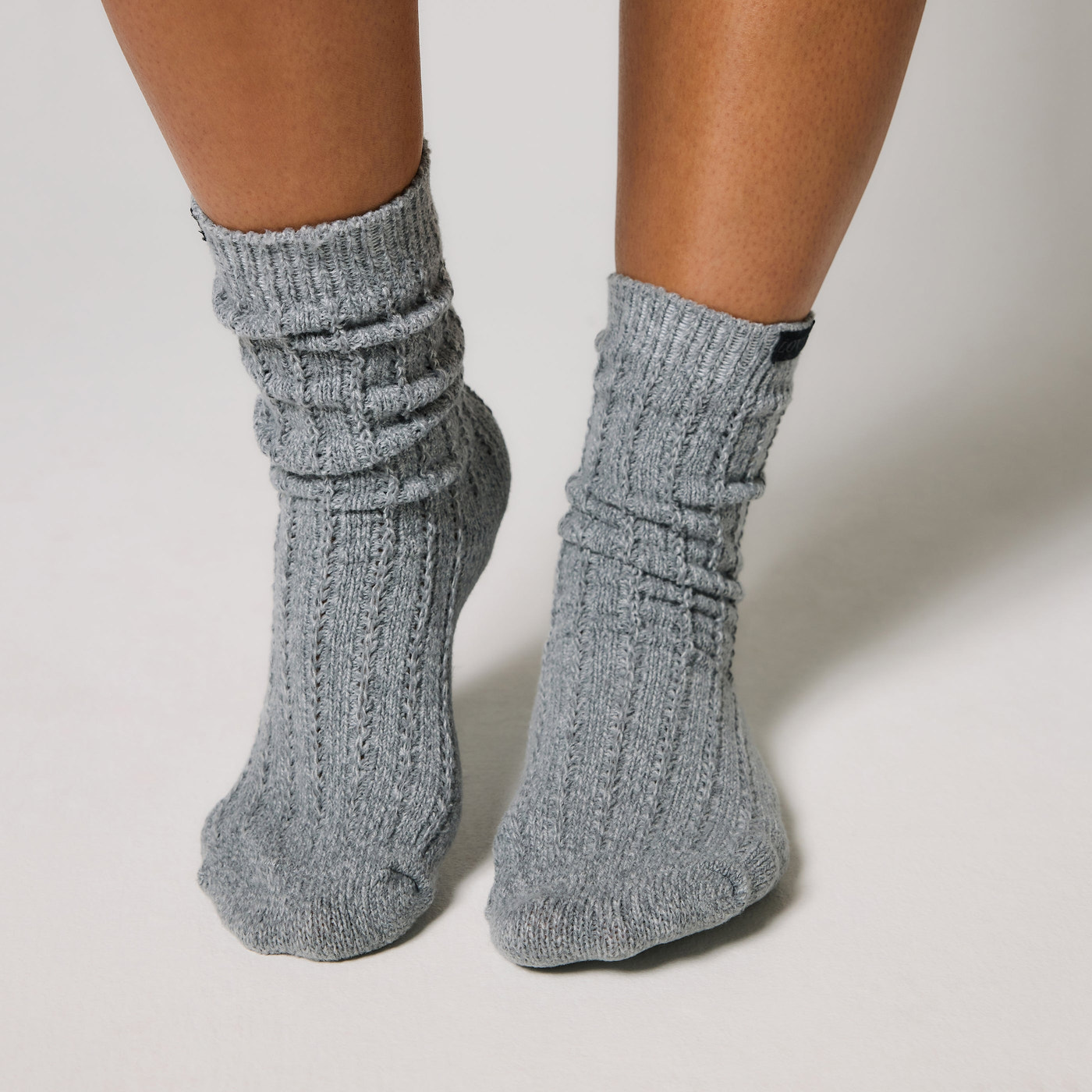 Gestrickte Socke - Dunkelgrau