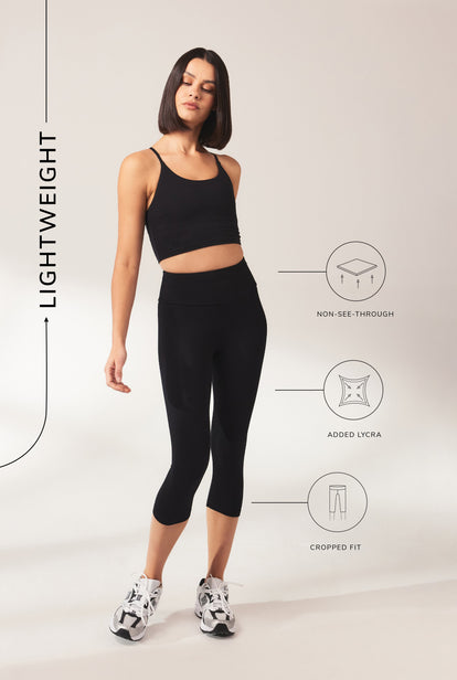 Cropped Leggings Lightweight - Black