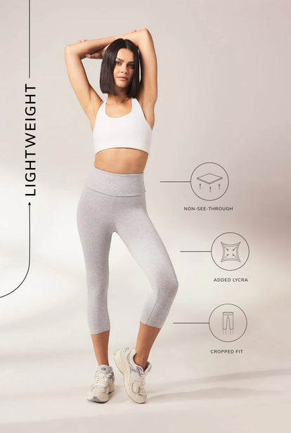 Cropped Leggings Lightweight - Light Grey