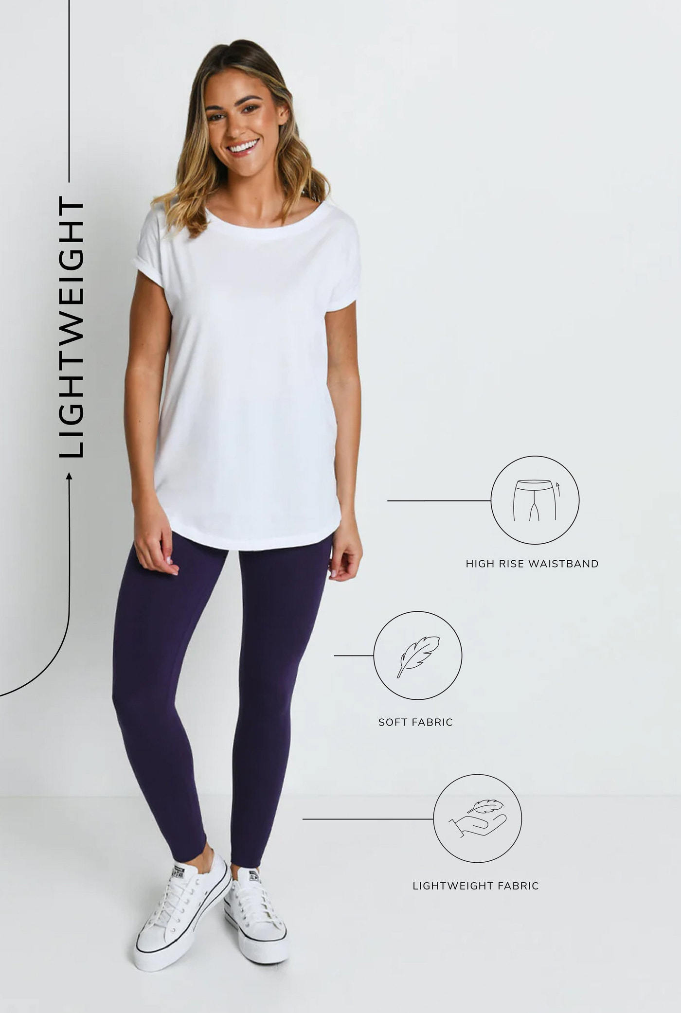 Alltägliche Leichte Leggings - Acai Lila