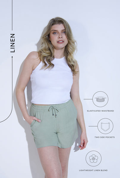 Everyday Leinenshorts - Sage Green