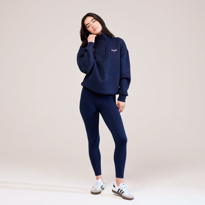 Alltagsleggings mit hohem Bund – Marineblau