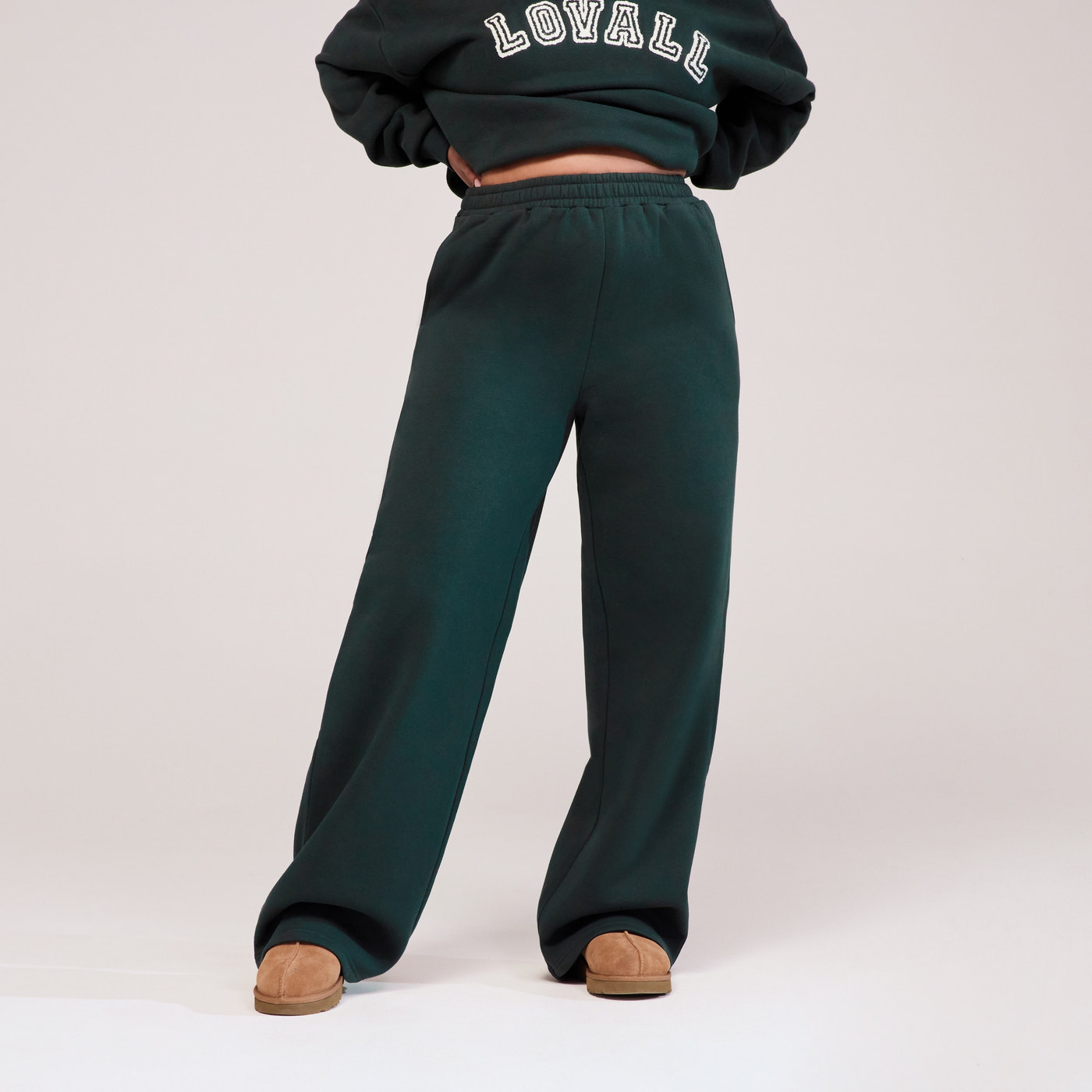 Curve Organic Wide Leg Jogger - Pine