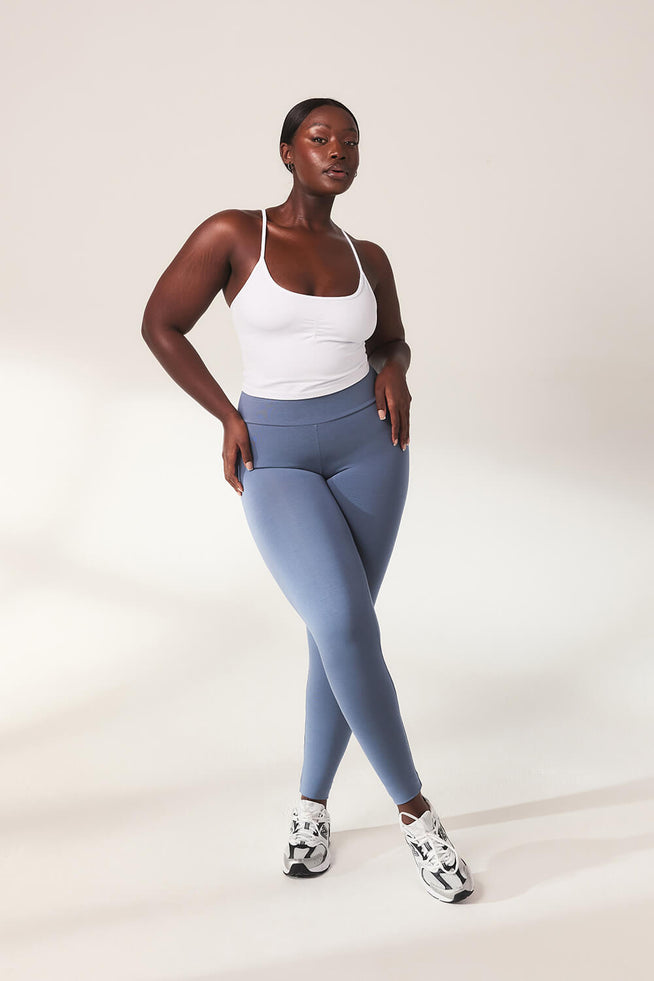 Everyday High Waisted Leggins Lightweight - Steel Blue