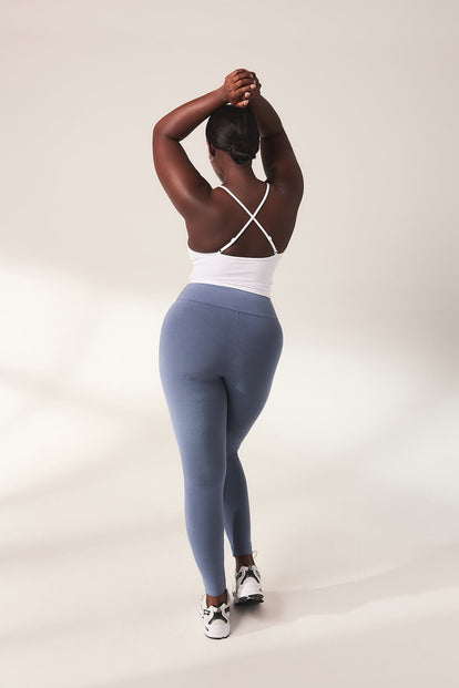 Everyday High Waisted Leggins Lightweight - Steel Blue