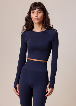 Sculpt Seamless Long Sleeve Top - Deep Navy
