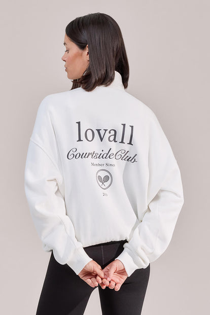 ALL SZN Organic Funnel Neck Zip Through - Off White