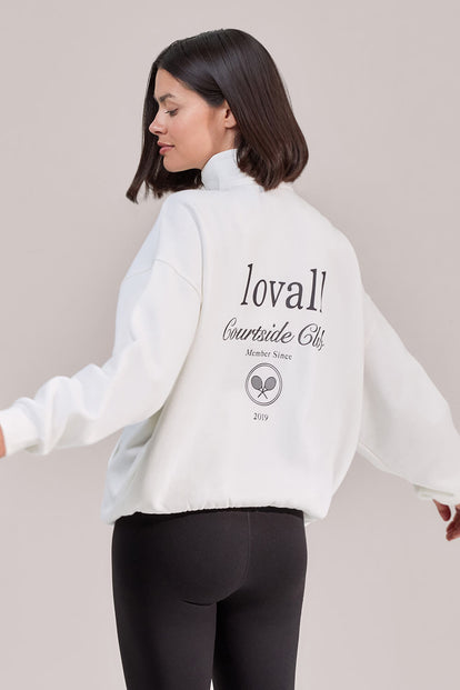 ALL SZN Organic Funnel Neck Zip Through - Off White