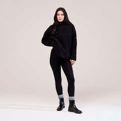 Borg 1/4 Zip Fleece – Schwarz