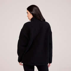 Borg 1/4 Zip Fleece – Schwarz