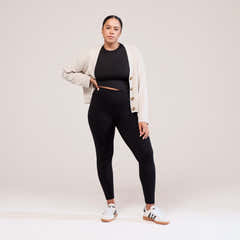 Alltägliche High-Waist-Leggings - Schwarz