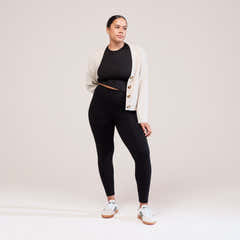Alltägliche High-Waist-Leggings - Schwarz