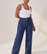 Curve Wide Leg Jeans - Dark Blue