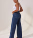 Curve Wide Leg Jeans - Dark Blue