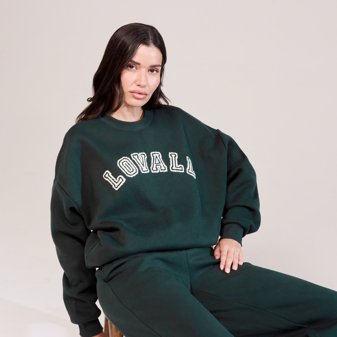 Heavyweight Oversized Sweatshirt Campus - Pine