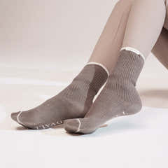Gestrickte Rippensocken 2er-Pack - Beige/Mokka