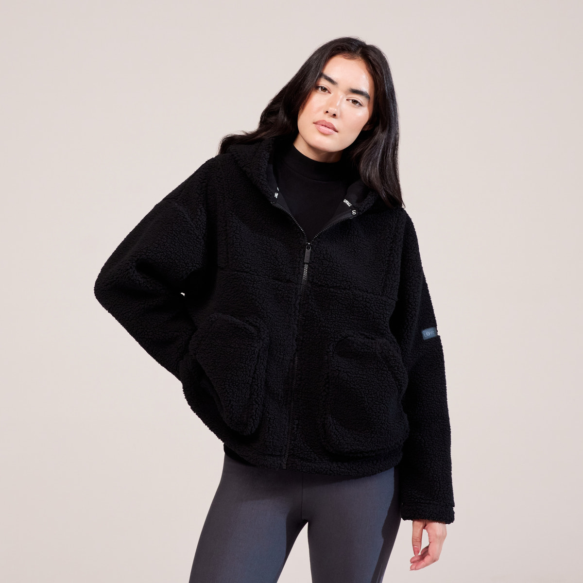 Borg-Fleece – Schwarz