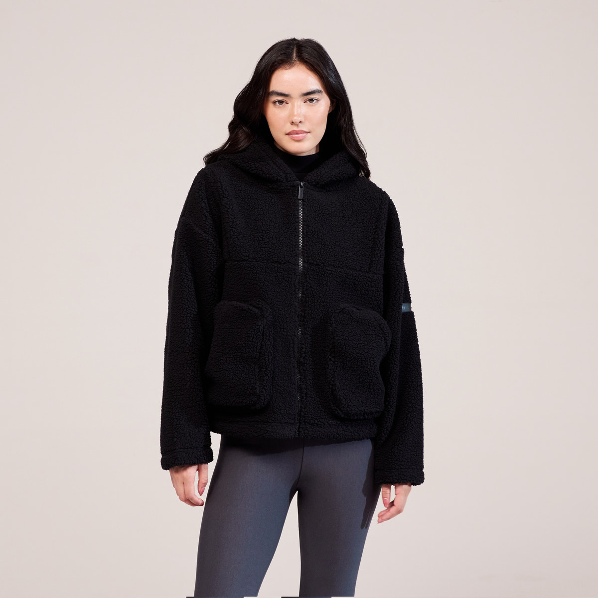 Borg-Fleece – Schwarz