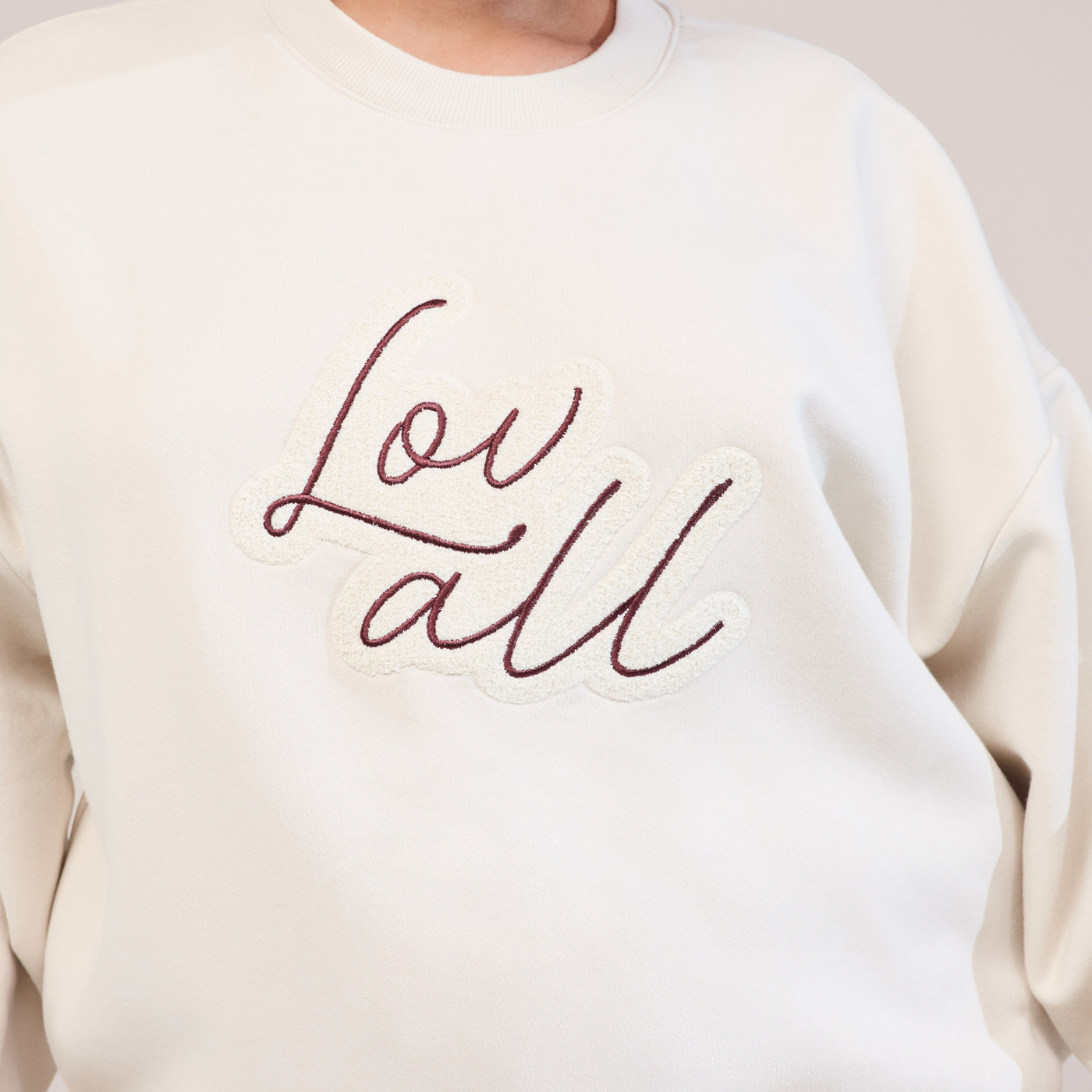 Organic Oversized Sweatshirt Lovall Script - Ecru