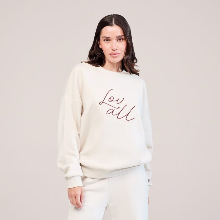 Bio-Sweatshirt Oversized Lovall Script – Ecru