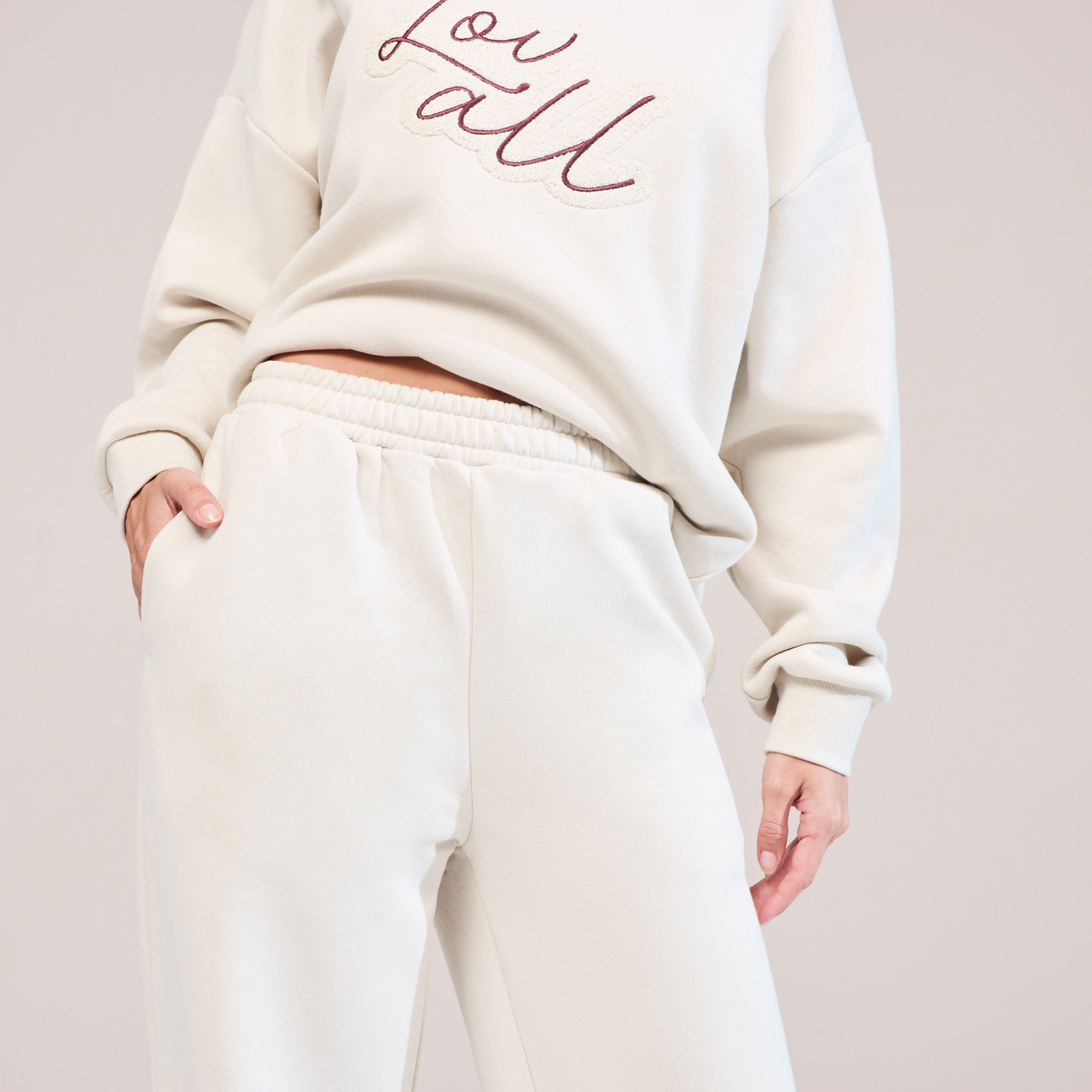 Organic Oversized Sweatshirt Lovall Script - Ecru