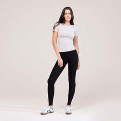 Alltägliche High-Waist-Leggings - Schwarz