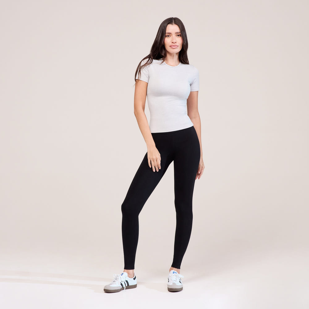 Alltägliche High-Waist-Leggings - Schwarz