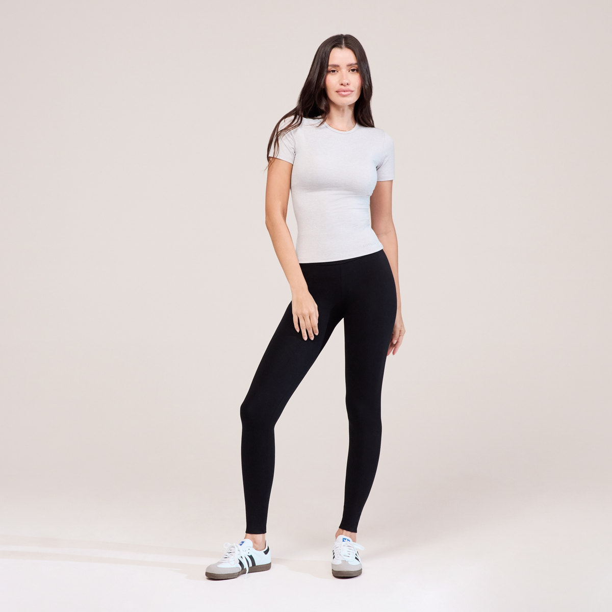 Alltägliche High-Waist-Leggings - Schwarz