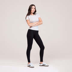 Alltägliche High-Waist-Leggings - Schwarz