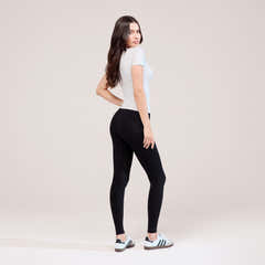 Alltägliche High-Waist-Leggings - Schwarz