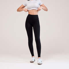 Alltägliche High-Waist-Leggings - Schwarz